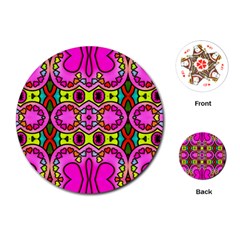 Love Hearths Colourful Abstract Background Design Playing Cards (round)  by Simbadda