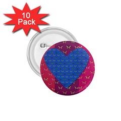 Butterfly Heart Pattern 1 75  Buttons (10 Pack) by Simbadda
