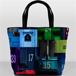 Door Number Pattern Bucket Bags Back
