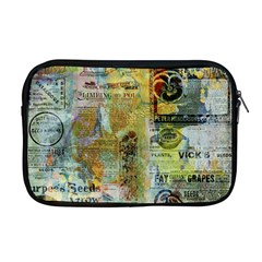 Old Newspaper And Gold Acryl Painting Collage Apple Macbook Pro 17  Zipper Case by EDDArt