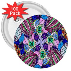 Wallpaper Created From Coloring Book 3  Buttons (100 Pack)  by Amaryn4rt