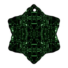 An Overly Large Geometric Representation Of A Circuit Board Snowflake Ornament (two Sides) by Simbadda