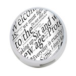 Abstract Minimalistic Text Typography Grayscale Focused Into Newspaper 4-Port USB Hub (Two Sides)  Back