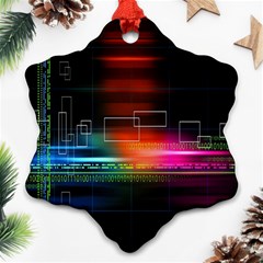 Abstract Binary Snowflake Ornament (two Sides) by Simbadda