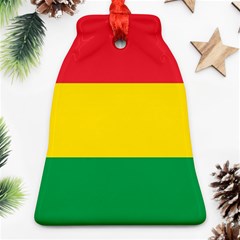 Rasta Colors Red Yellow Gld Green Stripes Pattern Ethiopia Ornament (bell) by yoursparklingshop