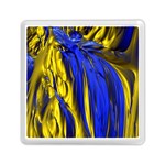 Blue And Gold Fractal Lava Memory Card Reader (Square)  Front