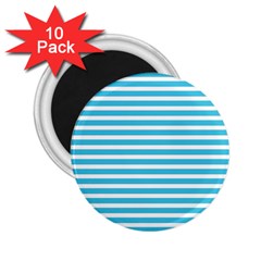 Horizontal Stripes Blue 2 25  Magnets (10 Pack)  by Mariart