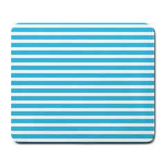 Horizontal Stripes Blue Large Mousepads by Mariart