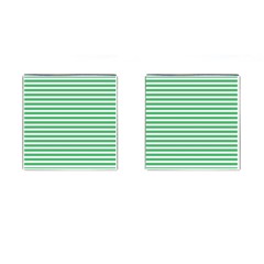 Horizontal Stripes Green Cufflinks (square) by Mariart