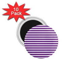 Horizontal Stripes Purple 1 75  Magnets (10 Pack)  by Mariart