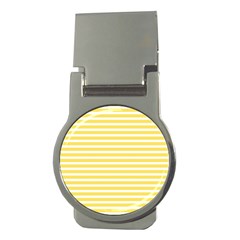 Horizontal Stripes Yellow Money Clips (round)  by Mariart