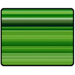 Horizontal Stripes Line Green Double Sided Fleece Blanket (medium)  by Mariart
