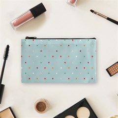 Polka Dot Flooring Blue Orange Blur Spot Cosmetic Bag (small)  by Mariart