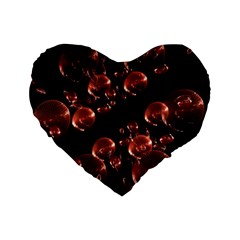 Fractal Chocolate Balls On Black Background Standard 16  Premium Flano Heart Shape Cushions by Simbadda