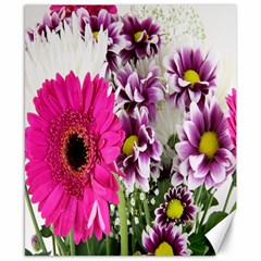 Purple White Flower Bouquet Canvas 8  X 10  by Simbadda