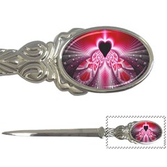 Illuminated Red Hear Red Heart Background With Light Effects Letter Openers by Simbadda