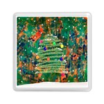 Watercolour Christmas Tree Painting Memory Card Reader (Square)  Front