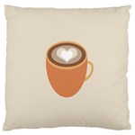 Artin Coffee Chocolate Brown Heart Love Standard Flano Cushion Case (Two Sides) Back