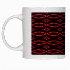 Repeated Tapestry Pattern Abstract Repetition White Mugs by Nexatart