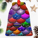 Fun Balls Pattern Colorful And Ornamental Balls Pattern Background Bell Ornament (Two Sides) Back