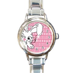 Easter Bunny  Round Italian Charm Watch by Valentinaart