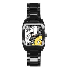 Easter Bunny And Chick  Stainless Steel Barrel Watch by Valentinaart