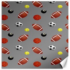 Balltiled Grey Ball Tennis Football Basketball Billiards Canvas 16  X 16   by Mariart