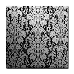 Flower Floral Grey Black Leaf Tile Coasters by Mariart