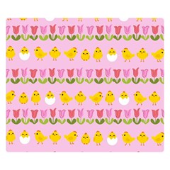 Easter - Chick And Tulips Double Sided Flano Blanket (small)  by Valentinaart