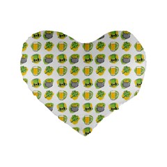 St Patrick S Day Background Symbols Standard 16  Premium Heart Shape Cushions by Nexatart