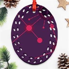 Abstract Lines Radiate Planets Web Ornament (oval Filigree) by Nexatart