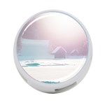 Winter Day Pink Mood Cottages 4-Port USB Hub (One Side) Front