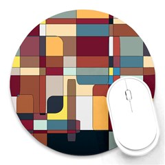 Patchwork Round Mousepads by digitaldivadesigns