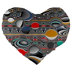Changing Forms Abstract Large 19  Premium Heart Shape Cushions by digitaldivadesigns