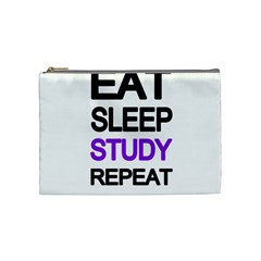 Eat Sleep Study Repeat Cosmetic Bag (medium)  by Valentinaart