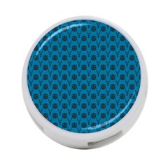 Lion Vs Gazelle Damask In Teal 4-port Usb Hub (one Side) by emilyzragz