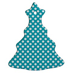 Sleeping Kitties Polka Dots Teal Ornament (christmas Tree)  by emilyzragz