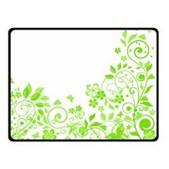 Butterfly Green Flower Floral Leaf Animals Double Sided Fleece Blanket (small)  by Mariart