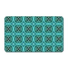 Turquoise Damask Pattern Magnet (rectangular) by linceazul