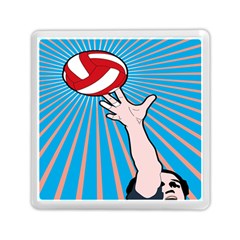 Volly Ball Sport Game Player Memory Card Reader (square)  by Mariart