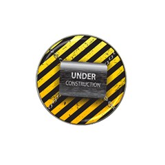 Under Construction Sign Iron Line Black Yellow Cross Hat Clip Ball Marker (10 Pack) by Mariart