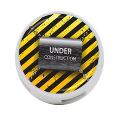 Under Construction Sign Iron Line Black Yellow Cross 4-port Usb Hub (two Sides)  by Mariart