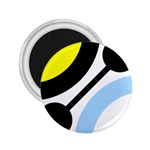 Circle Line Chevron Wave Black Blue Yellow Gray White 2.25  Magnets Front