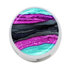 Green Pink Purple Black Stone 4-port Usb Hub (two Sides)  by Mariart