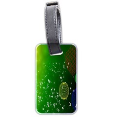 Geometric Shapes Letters Cubes Green Blue Luggage Tags (two Sides) by Mariart