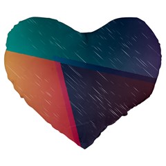 Modern Minimalist Abstract Colorful Vintage Adobe Illustrator Blue Red Orange Pink Purple Rainbow Large 19  Premium Flano Heart Shape Cushions by Mariart