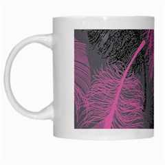 Feathers Quill Pink Grey White Mugs by Mariart