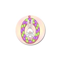 Make An Easter Egg Wreath Rabbit Face Cute Pink White Golf Ball Marker (10 Pack) by Mariart