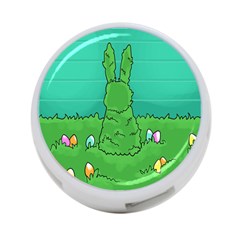Rabbit Easter Green Blue Egg 4-port Usb Hub (two Sides)  by Mariart