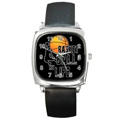 Basketball Is My Life Square Metal Watch by Valentinaart